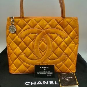Chanel Medallion Reprint Quilted Logo Enamel Bag